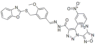 1H-1,2,3-Triazole-4-carboxylicacid,1-(4-amino-1,2,5-oxadiazol-3-yl)-5-(3-nitrophenyl)-,[[3-[(2-benzoxazolylthio)methyl]-4-methoxyphenyl]methylene]hydrazide(9CI) CAS#: 596099-82-0