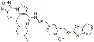 1H-1,2,3-Triazole-4-carboxylicacid,1-(4-amino-1,2,5-oxadiazol-3-yl)-5-[(4-methyl-1-piperazinyl)methyl]-,[[3-[(2-benzoxazolylthio)methyl]-4-methoxyphenyl]methylene]hydrazide(9CI) CAS#: 596831-52-6