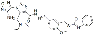 1H-1,2,3-Triazole-4-carboxylicacid,1-(4-amino-1,2,5-oxadiazol-3-yl)-5-[(diethylamino)methyl]-,[[3-[(2-benzoxazolylthio)methyl]-4-methoxyphenyl]methylene]hydrazide(9CI) CAS#: 596840-41-4
