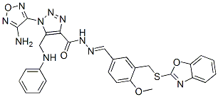 1H-1,2,3-Triazole-4-carboxylicacid,1-(4-amino-1,2,5-oxadiazol-3-yl)-5-[(phenylamino)methyl]-,[[3-[(2-benzoxazolylthio)methyl]-4-methoxyphenyl]methylene]hydrazide(9CI) CAS#: 596844-17-6