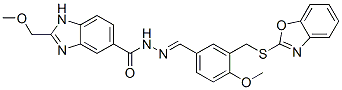 1H-Benzimidazole-5-carboxylicacid,2-(methoxymethyl)-,[[3-[(2-benzoxazolylthio)methyl]-4-methoxyphenyl]methylene]hydrazide(9CI) CAS#: 596836-16-7