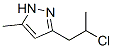 1H-Pyrazole,  3-(2-chloropropyl)-5-methyl- CAS#: 54055-33-3