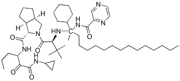 (1S,5R,8S)-7-[(2S)-2-[[(2S)-2-cyclohexyl-2-(pyrazine-2-carbonylamino)a cetyl]amino]-3,3-dimethyl-butanoyl]-N-[1-(cyclopropylcarbamoyl)-1-oxo- pentan-2-yl]-7-azabicyclo[3.3.0]octane-8-carboxamide CAS#: 569364-34-7