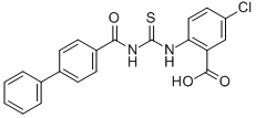 2-[[[([1,1'-BIPHENYL]-4-YLCARBONYL)AMINO]THIOXOMETHYL]AMINO]-5-CHLORO-BENZOIC ACID CAS#: 532951-74-9