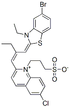 2-[2-[(5-bromo-3-ethyl-3H-benzothiazol-2-ylidene)methyl]but-1-enyl]-6-chloro-1-(3-sulphonatopropyl)quinolinium CAS#: 52450-03-0