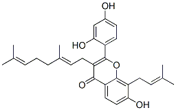 2-(2,4-Dihydroxyphenyl)-3-(3,7-dimethyl-2,6-octadienyl)-7-hydroxy-8-(3-methyl-2-butenyl)-4H-1-benzopyran-4-one CAS#: 54835-68-6