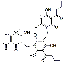 2-[[3-[[2,4-Dihydroxy-3,3-dimethyl-6-oxo-5-(1-oxobutyl)-1,4-cyclohexadien-1-yl]methyl]-2,4,6-trihydroxy-5-(1-oxobutyl)phenyl]methyl]-3,5-dihydroxy-4,4-dimethyl-6-(1-oxopropyl)-2,5-cyclohexadien-1-one CAS#: 49582-09-4