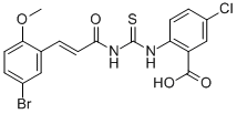 2-[[[[3-(5-BROMO-2-METHOXYPHENYL)-1-OXO-2-PROPENYL]AMINO]THIOXOMETHYL]AMINO]-5-CHLORO-BENZOIC ACID CAS#: 586394-17-4