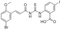 2-[[[[3-(5-BROMO-2-METHOXYPHENYL)-1-OXO-2-PROPENYL]AMINO]THIOXOMETHYL]AMINO]-5-IODO-BENZOIC ACID CAS#: 535965-68-5