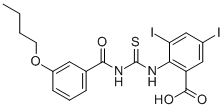 2-[[[(3-BUTOXYBENZOYL)AMINO]THIOXOMETHYL]AMINO]-3,5-DIIODO-BENZOIC ACID CAS#: 531546-04-0