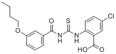 2-[[[(3-BUTOXYBENZOYL)AMINO]THIOXOMETHYL]AMINO]-5-CHLORO-BENZOIC ACID CAS#: 533918-23-9