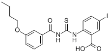 2-[[[(3-BUTOXYBENZOYL)AMINO]THIOXOMETHYL]AMINO]-5-IODO-BENZOIC ACID CAS#: 586393-42-2