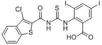 2-[[[[(3-CHLOROBENZO[B]THIEN-2-YL)CARBONYL]AMINO]THIOXOMETHYL]AMINO]-3,5-DIIODO-BENZOIC ACID CAS#: 536980-32-2