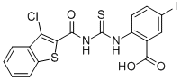2-[[[[(3-CHLOROBENZO[B]THIEN-2-YL)CARBONYL]AMINO]THIOXOMETHYL]AMINO]-5-IODO-BENZOIC ACID CAS#: 532944-80-2