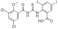 2-[[[(3,5-DICHLORO-2-METHOXYBENZOYL)AMINO]THIOXOMETHYL]AMINO]-3,5-DIIODO-BENZOIC ACID CAS#: 532408-56-3