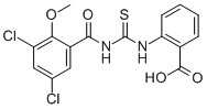 2-[[[(3,5-DICHLORO-2-METHOXYBENZOYL)AMINO]THIOXOMETHYL]AMINO]-BENZOIC ACID CAS#: 586394-00-5