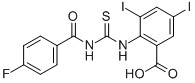 2-[[[(4-FLUOROBENZOYL)AMINO]THIOXOMETHYL]AMINO]-3,5-DIIODO-BENZOIC ACID CAS#: 532408-13-2