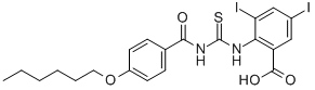 2-[[[[4-(HEXYLOXY)BENZOYL]AMINO]THIOXOMETHYL]AMINO]-3,5-DIIODO-BENZOIC ACID CAS#: 532953-52-9