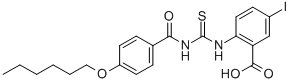 2-[[[[4-(HEXYLOXY)BENZOYL]AMINO]THIOXOMETHYL]AMINO]-5-IODO-BENZOIC ACID CAS#: 532385-53-8