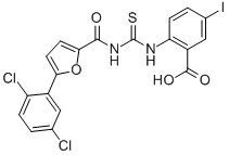 2-[[[[[5-(2,5-DICHLOROPHENYL)-2-FURANYL]CARBONYL]AMINO]THIOXOMETHYL]AMINO]-5-IODO-BENZOIC ACID CAS#: 535944-77-5