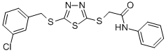 2-[5-(3-CHLOROBENZYLTHIO)-1,3,4-THIADIAZOL-2-YLTHIO]-N-PHENYLACETAMIDE CAS#: 494763-23-4