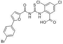2-[[[[[5-(4-BROMOPHENYL)-2-FURANYL]CARBONYL]AMINO]THIOXOMETHYL]AMINO]-3,5-DICHLORO-BENZOIC ACID CAS#: 535940-86-4
