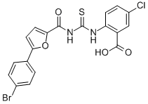 2-[[[[[5-(4-BROMOPHENYL)-2-FURANYL]CARBONYL]AMINO]THIOXOMETHYL]AMINO]-5-CHLORO-BENZOIC ACID CAS#: 532981-92-3