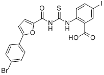 2-[[[[[5-(4-BROMOPHENYL)-2-FURANYL]CARBONYL]AMINO]THIOXOMETHYL]AMINO]-5-IODO-BENZOIC ACID CAS#: 535977-77-6