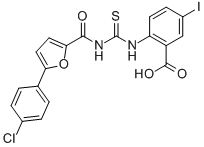 2-[[[[[5-(4-CHLOROPHENYL)-2-FURANYL]CARBONYL]AMINO]THIOXOMETHYL]AMINO]-5-IODO-BENZOIC ACID CAS#: 532389-81-4
