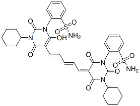 2-[5-[5-[1-[2-(aminosulphonyl)phenyl]-3-cyclohexyl-1,2,3,4-tetrahydro-6-hydroxy-2,4-dioxo-5-pyrimidinyl]penta-2,4-dienylidene]-3-cyclohexyltetrahydro-2,4,6-trioxo-1(2H)-pyrimidinyl]benzenesulphonamide CAS#: 59651-54-6