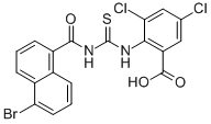 2-[[[[(5-BROMO-1-NAPHTHALENYL)CARBONYL]AMINO]THIOXOMETHYL]AMINO]-3,5-DICHLORO-BENZOIC ACID CAS#: 535946-48-6