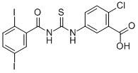 2-CHLORO-5-[[[(2,5-DIIODOBENZOYL)AMINO]THIOXOMETHYL]AMINO]-BENZOIC ACID CAS#: 535977-24-3