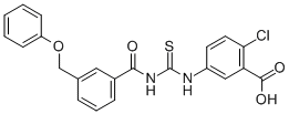 2-CHLORO-5-[[[[3-(PHENOXYMETHYL)BENZOYL]AMINO]THIOXOMETHYL]AMINO]-BENZOIC ACID CAS#: 536978-16-2