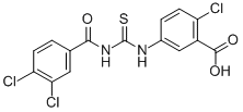 2-CHLORO-5-[[[(3,4-DICHLOROBENZOYL)AMINO]THIOXOMETHYL]AMINO]-BENZOIC ACID CAS#: 435282-01-2