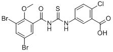 2-CHLORO-5-[[[(3,5-DIBROMO-2-METHOXYBENZOYL)AMINO]THIOXOMETHYL]AMINO]-BENZOIC ACID CAS#: 536982-60-2