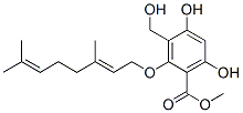 2-[[(E)-3,7-Dimethylocta-2,6-dienyl]oxy]-4,6-dihydroxy-3-(hydroxymethyl)benzoic acid methyl ester CAS#: 5071-43-2
