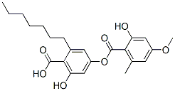 2-Heptyl-6-hydroxy-4-[(2-hydroxy-4-methoxy-6-methylbenzoyl)oxy]benzoic acid CAS#: 529-56-6