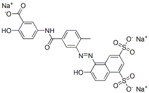 2-Hydroxy-5-[[3-[(2-hydroxy-5,7-disulfo-1-naphtyl)azo]-4-methylphenyl]carbonylamino]benzoic acid trisodium salt CAS#: 5863-94-5