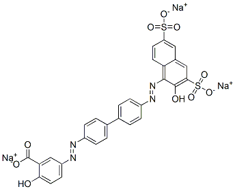 2-Hydroxy-5-[[4'-[(2-hydroxy-3,6-disulfo-1-naphtyl)azo]-1,1'-biphenyl-4-yl]azo]benzoic acid trisodium salt CAS#: 6548-26-1