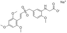 (2-METHOXY-5-[2-(2,4,6-TRIMETHOXY-PHENYL)-ETHENESULFONYLMETHYL]-PHENYLAMINO)-ACETIC ACID, SODIUM SALT CAS#: 592542-59-1