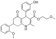 2-Methoxyethyl 4-(3-hydroxyphenyl)-7-(2-methoxyphe nyl)-2-methyl-5-oxo-1,4,5,6,7,8-hexahydroquinolin CAS#: 599150-20-6