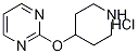 2-(Piperidin-4-yloxy)-pyriMidine hydrochloride, 98+% C9H14ClN3O, 分子量 215.68 CAS#: 412293-92-6