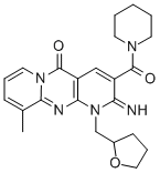 2-imino-10-methyl-3-(1-piperidinylcarbonyl)-1-(tetrahydro-2-furanylmethyl)-1,2-dihydro-5H-dipyrido[1,2-a:2,3-d]pyrimidin-5-one CAS#: 510761-12-3