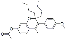 [2,2-dibutyl-3-(4-methoxyphenyl)-4-methyl-chromen-7-yl] acetate CAS#: 5188-50-1