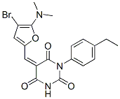 2,4,6(1H,3H,5H)-Pyrimidinetrione,  5-[[4-bromo-5-(dimethylamino)-2-furanyl]methylene]-1-(4-ethylphenyl)- CAS#: 471887-14-6