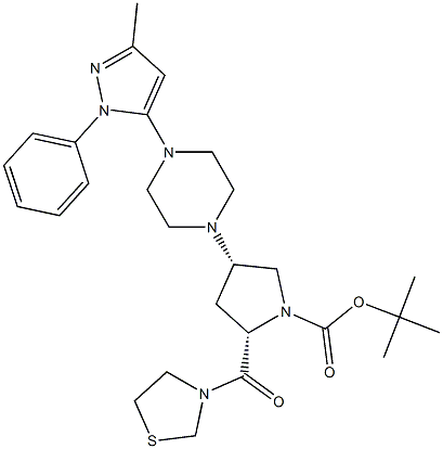 (2S,4S)-4-[4-(3-Methyl-1-phenyl-1H-pyrazol-5-yl)-1-piperazinyl]-2-(3-thiazolidinylcarbonyl)-1-pyrrolidinecarboxylic acid tert-butyl ester CAS#: 401566-80-1