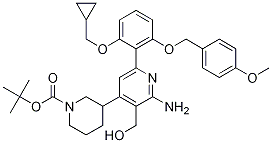 3-[2-Amino-6-[2-(cyclopropylmethoxy)-6-[(4-methoxyphenyl)methoxy]phenyl]-3-(hydroxymethyl)-4-pyridinyl]-1-piperidinecarboxylic acid tert-butyl ester CAS#: 406212-99-5