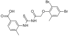 3-[[[[(2,4-DIBROMO-6-METHYLPHENOXY)ACETYL]AMINO]THIOXOMETHYL]AMINO]-4-METHYL-BENZOIC ACID CAS#: 461414-06-2