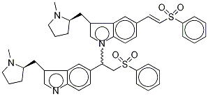 3-[[(2R)-1-Methyl-2-pyrrolidinyl]Methyl]-1-[1-[3-[[(2R)-1-Methyl-2-pyrrolidinyl]Methyl]-1H-indol-5-yl]-2-(phenylsulfonyl)ethyl]-5-[(1E)-2-(phenylsulfonyl)ethenyl]-1H-indole CAS#: 438226-83-6