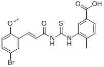 3-[[[[3-(5-BROMO-2-METHOXYPHENYL)-1-OXO-2-PROPENYL]AMINO]THIOXOMETHYL]AMINO]-4-METHYL-BENZOIC ACID CAS#: 535964-53-5